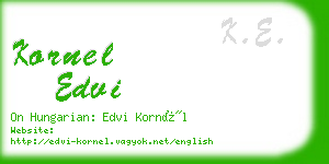 kornel edvi business card